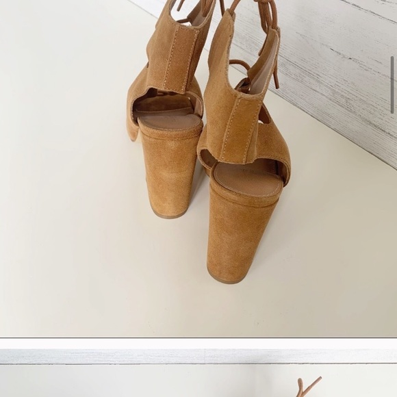 NEW Urban Outfitters Ginger Suede Lace-Up Heels - Picture 5 of 15